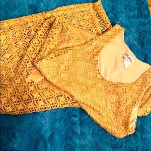 Nude tan maxi dress lace detail